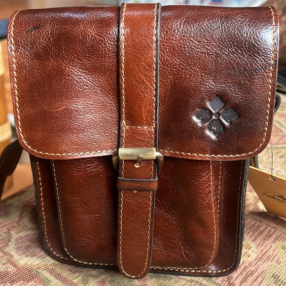 NWT Patricia Nash CASCINA Distressed Leather Crossbody Bag~ COGNAC MSRP $169 - Picture 2 of 6